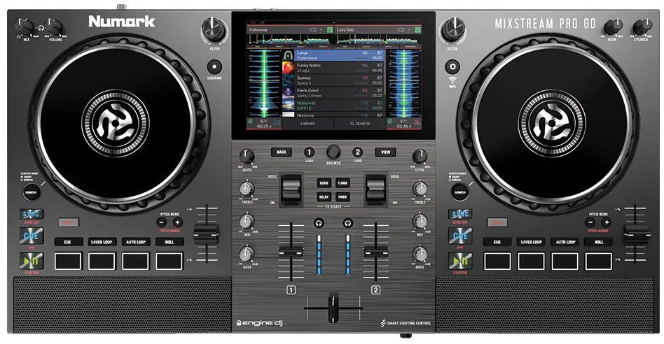 Controlador Numark Mixstream Pro Go visto desde arriba